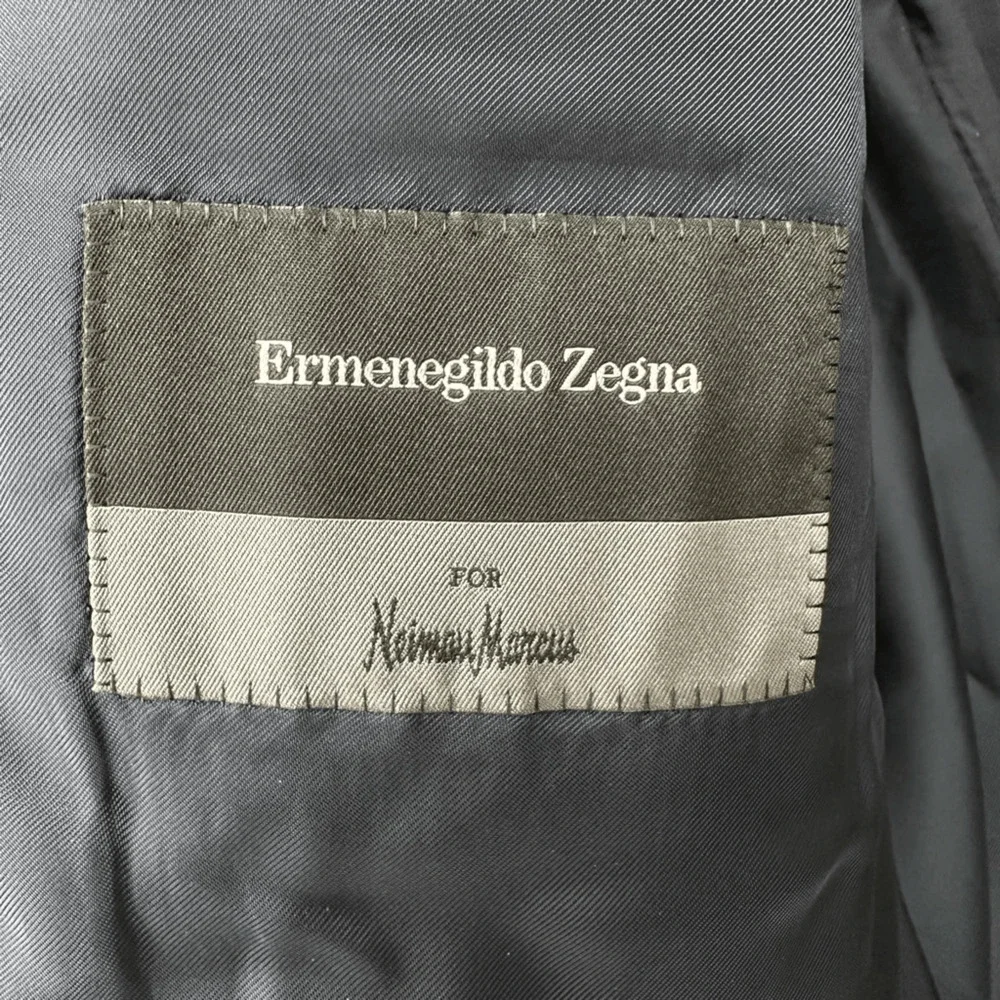 Ermenegildo Zegna Neiman Marcus Mens Wool Blazer Navy Pinstripe EU 56L US 46L